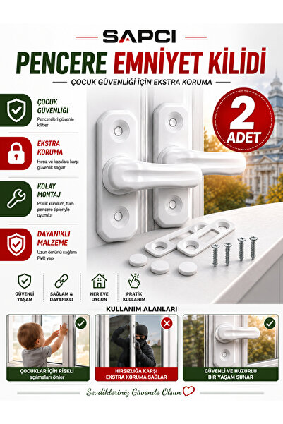 Sapcı Pvc Window Safety Child Safety Lock 2 Pieces