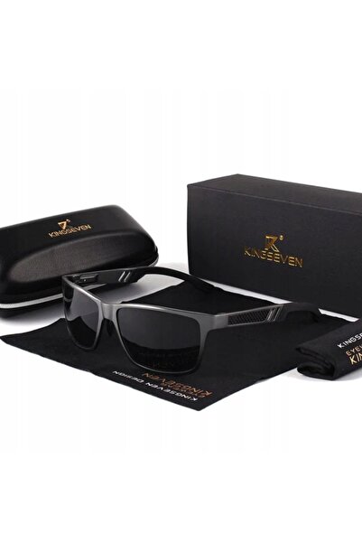 KINGSEVEN Ochelari de soare polarizati aviator GUN/GRAY, UV400, set cu toc, c...