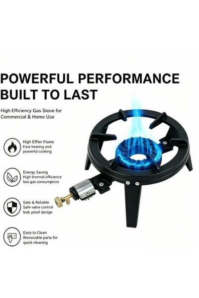 DubaiGallery Heavy Duty Portable Gas Burner Stove with Single Brass Burner, A...