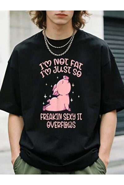 23ERVA 1pc Womens Funny Pig Graphic TshirtCotton 180gsm.Printed Tee.Unisex Cr...