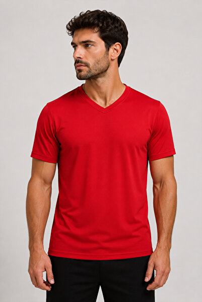 Beyome Tricou oversize unisex cu decolteu în V pentru femei și bărbați, cu mâ...