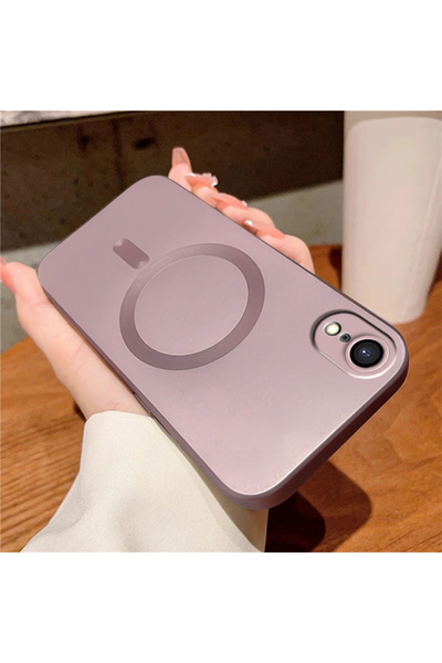 ucuc iPhone XR Uyumlu Kılıf Magsafe Özellikli Darbe Emici pembe Silikon Kapak