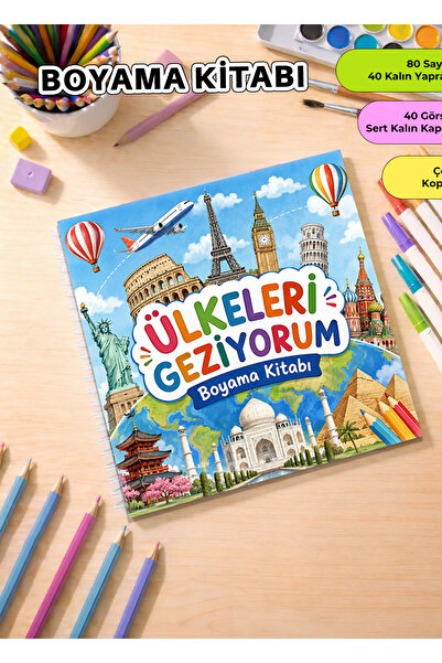 metafortoys I'M Traveling through Countries Coloring Book – 21X20 cm I 40 Vis...