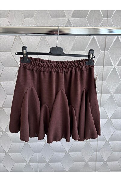 Azara Fuste din poliester cu pantaloni pe dedesubt Ileana - Maro