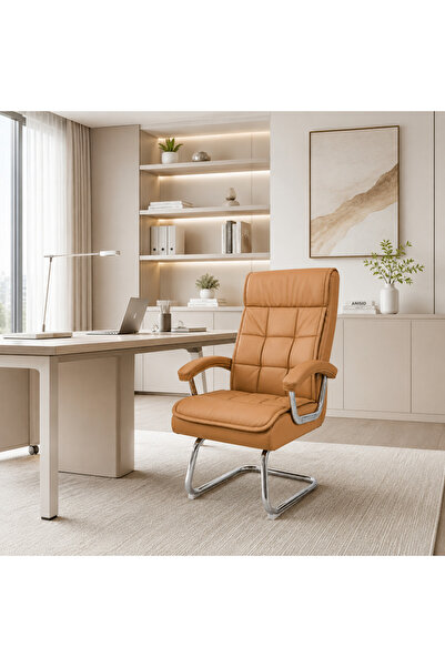 LastHome Fixed office chair, rare camel leather color