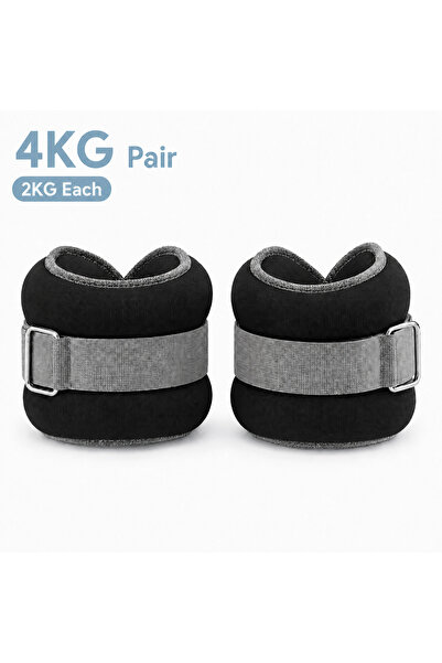Axpeih 4KG Adjustable Ankle & Wrist Weights Set, 2KG Each, Soft Iron Sand Wei...