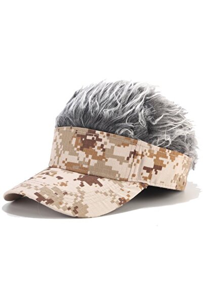 STARSTAR Men's camouflage baseball cap with wig adjustable back buckle.