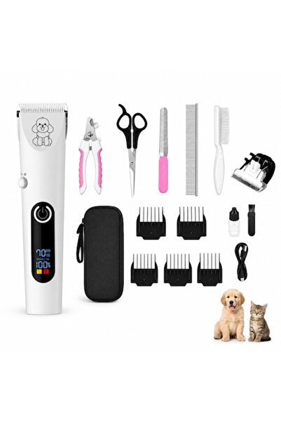 OEM Aparat profesional de tuns animale, Ecran LCD, 10W, Baterie de 1800mAh, 7...