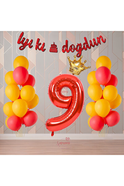 RÖNESANS PARTİ Rönesans Yellow-Red Color Themed Birthday Party Set Age-9