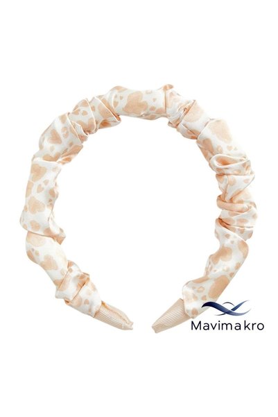Home Mavi̇makro Heart Patterned Soft Satin Sleeping Goggles + Hair Band / Crown Gift Set