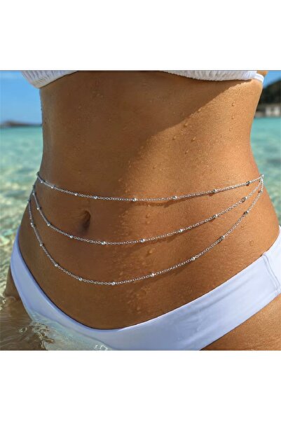 derokas 3-Piece Steel Waist Chain Simple Elegant Stylish Can Be Used in Sea a...