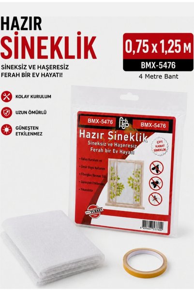 GLRHOME Hazır tül sineklik kolay montaj yapılır pencere sinekliği 075 x 1.25m...