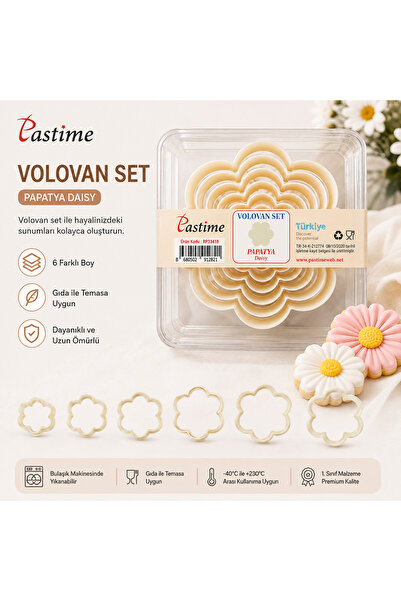 pratikpastacılık Volovan Set Boxed Flat - Daisy/Star/Snowflake/Circle/Drop/He...