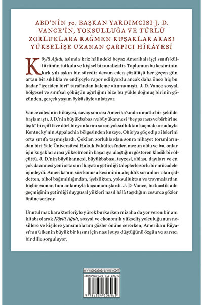 Pegasus Yayınları Köylü Ağıdı: Krizdeki Bir Aileye ve Kültüre Dair Anılar - J. D. Vance