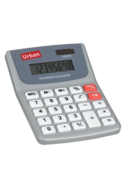 BAMI NETWORK Calculator compact cu panou solar gri 8 cifre pentru birou