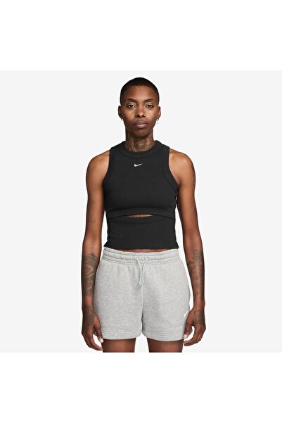 Nike W NSW CHILL KNIT RIB TANK IF0238-010 Μαύρο
