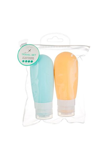 BAMI NETWORK Set sticle calatorie silicon portocaliu 100ml bagaj mana