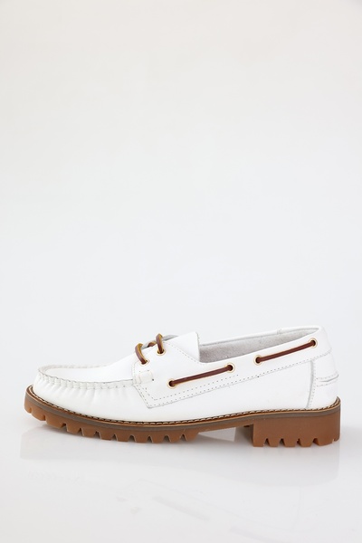 5in1Canpolat White Thick Sole Lace-Up Shoes 26294