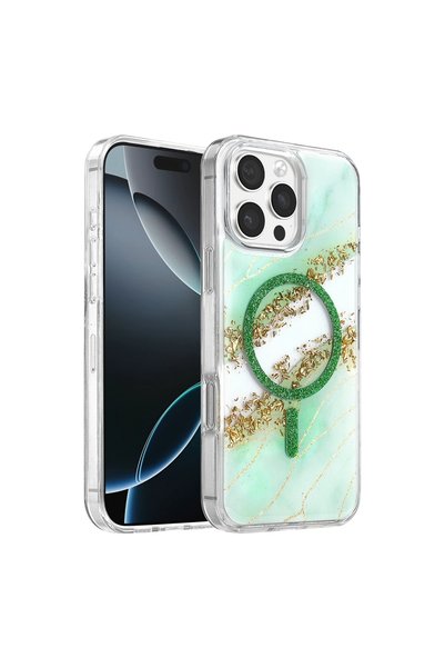 ArkhenX Etr Onegif Apple iPhone 16 Pro Max Lotus Glitter Magsafe Cover - Gree...