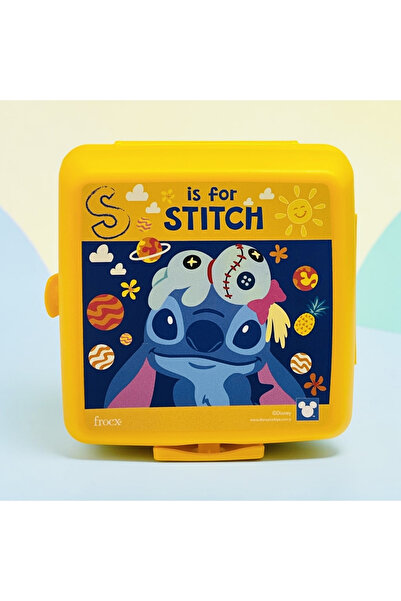 Stitch Lisanslı Disney Sarı Beslenme Kabı – Okul ve Kreş İçin Kilitli Beslenm...