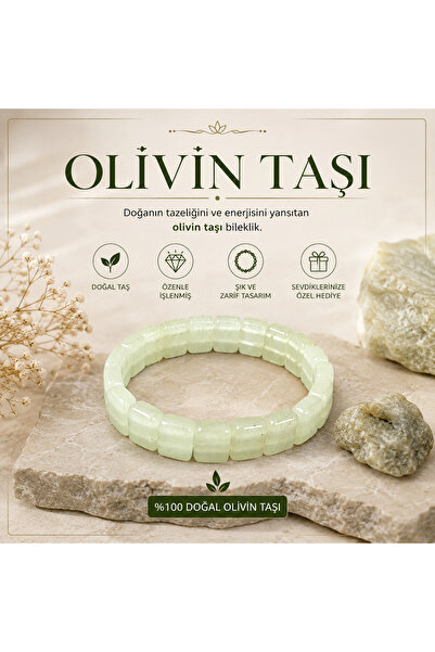 Leyandoğaltaş Leyan Natural Stone Olivine Natural Stone Bracelet – Special De...