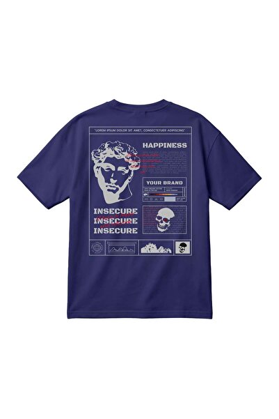 barsde Happiness Printed Oversize Unisex T-Shirt – Streetwear, 100% Cotton