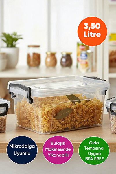 Vinoa 10 Pieces of 3.50 Liter Food Storage Containers with Lids, Legume Stora...