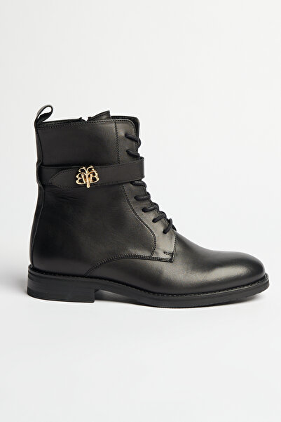 BROOKS BROTHERS Kadın Siyah %100 Deri Bot
