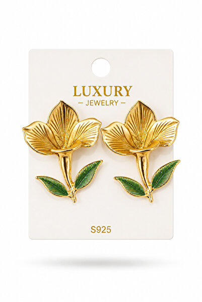 cityvision Gold Color Vip Flower Model Steel Earrings