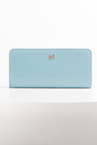 BAYDERİ Corisa Women's Leather Wallet Baby Blue