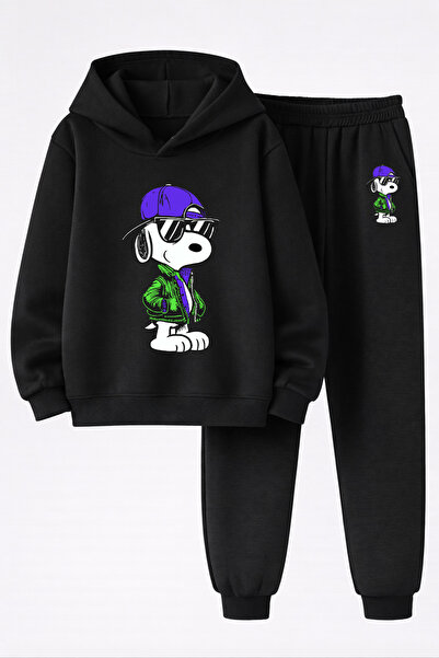 MAGORS Snoopy Printed 3-Yarn Quality Soft Texture Sweatshirt and Sweatpants C...