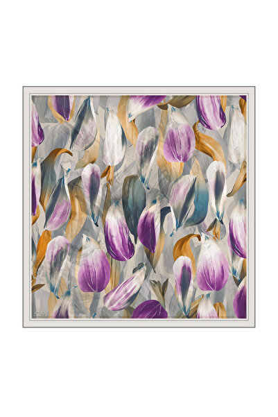 Bursa İpek Orange Whisper Pattern Organic Scarf