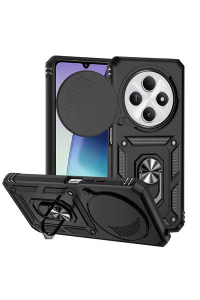 Choice5 Redmi 14C Black For Redmi 14C 4G Case Armor Shockproof Slide Lens Cov...