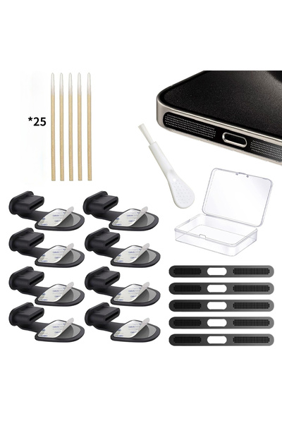 Choice black set USB-C Dust Plug & Cleaning Kit for iPhone 17/16/15 – Port Co...
