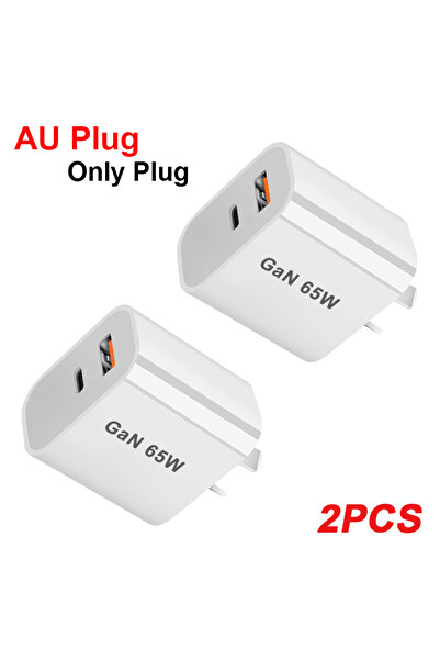 Choice 65W AU Plug--2PCS 55w 65w AU Plug Fast USB Charger Type C Charger for ...