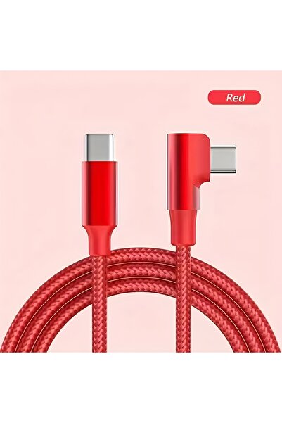 Choice5 2m Red 90 Degree PD 100W USB C Fast Charging Braided Cable For iPhone...