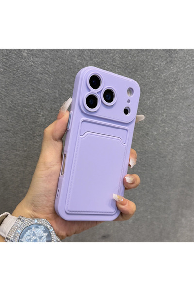 Choice17 iPhone17 Purple Luxury Soft Silicone Wallet Case For iPhone 17 Air 1...