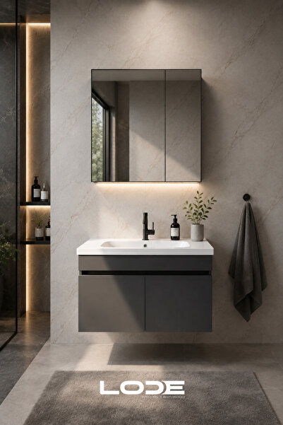 LODE Bath KALE Serisi Banyo Dolabı Seti | Banyo Alt Dolap - Aynalı Üst Dolap ...