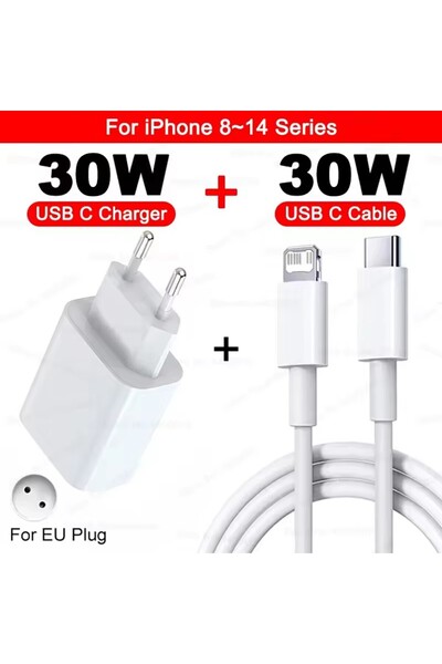 Choice 30W EU 1m Cable For Original 30W Type C Quick Charger For iPhone 16 15...