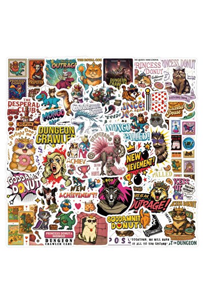Choice1 100Pcs 50/100Pcs DCC This is an Outrage Princess Donut Stickers Vinyl...