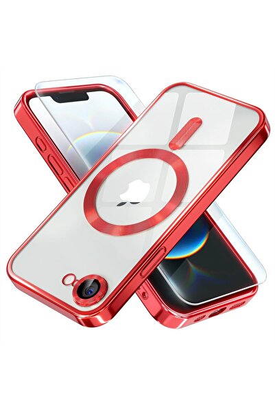 Choice6 iPhone 16e Case & Screen Protector Red Magnetic Official Titanium Cas...