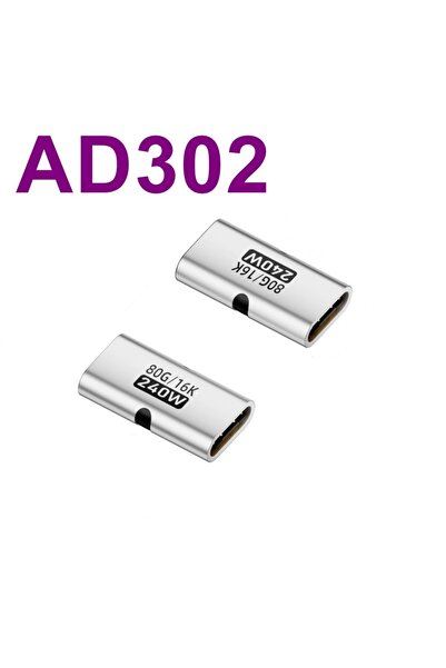 Choice1 AD302 Aluminum 240W USB To Type C Adapter USBC To Type-C Female 80Gbp...