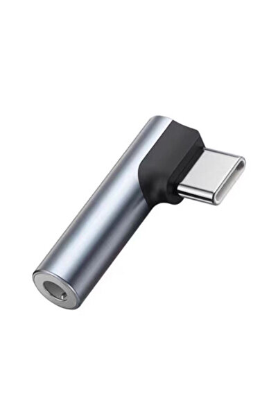 Choice3 grey 1pcs Type C to 3.5mm Jack Elbow Headphone Adapter Supports Voice...