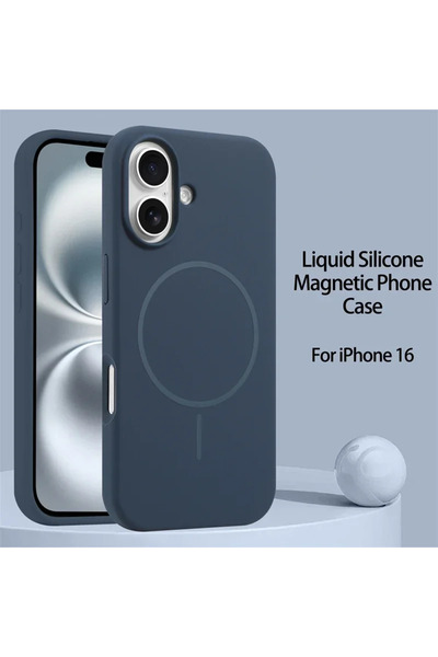 Choice78 iPhone17 Dark Blue Luxury Original Liquid Silicone For Magsafe Case ...