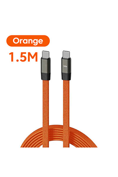 choice2 1.5m Orange 240W Type C To Type C Cable Fast Charging With Bracket Ad...
