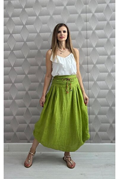 MAXORA SHOP Fusta din in 100% - Verde