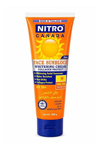 NITRO CANADA Face Sunblock SPF 50+ Collagen Protect UV Defense Cream, 100g