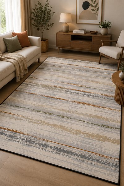 Dally Home Dijital Kaymaz Baskılı Yıkanabilir Desenli Salon Halısı Mutfak Hal...
