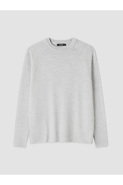 LC Waikiki Peak New Season Gray Crew Neck Men's Knitwear Sweater