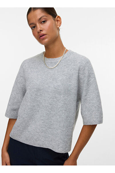 Vero Moda Gri Kadın Bisiklet Yaka Kazak 10325934-BS000086